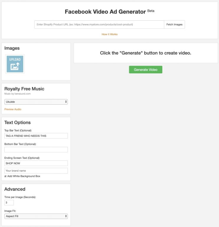 Niche-Scraper-Facebook-Video-Ad-Generator-Dashboard