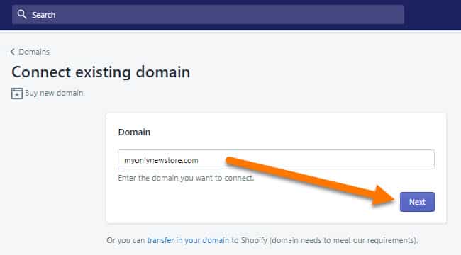 Shopify-Store-Connect-Existing-Domain-Step-2